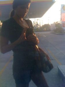 Waiting for the visa run van at the petrol station