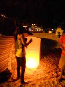 Lighting a lantern 